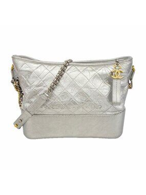 Chanel Shoulder Bag Gabrielle de Chanel Calfskin Silver Gold